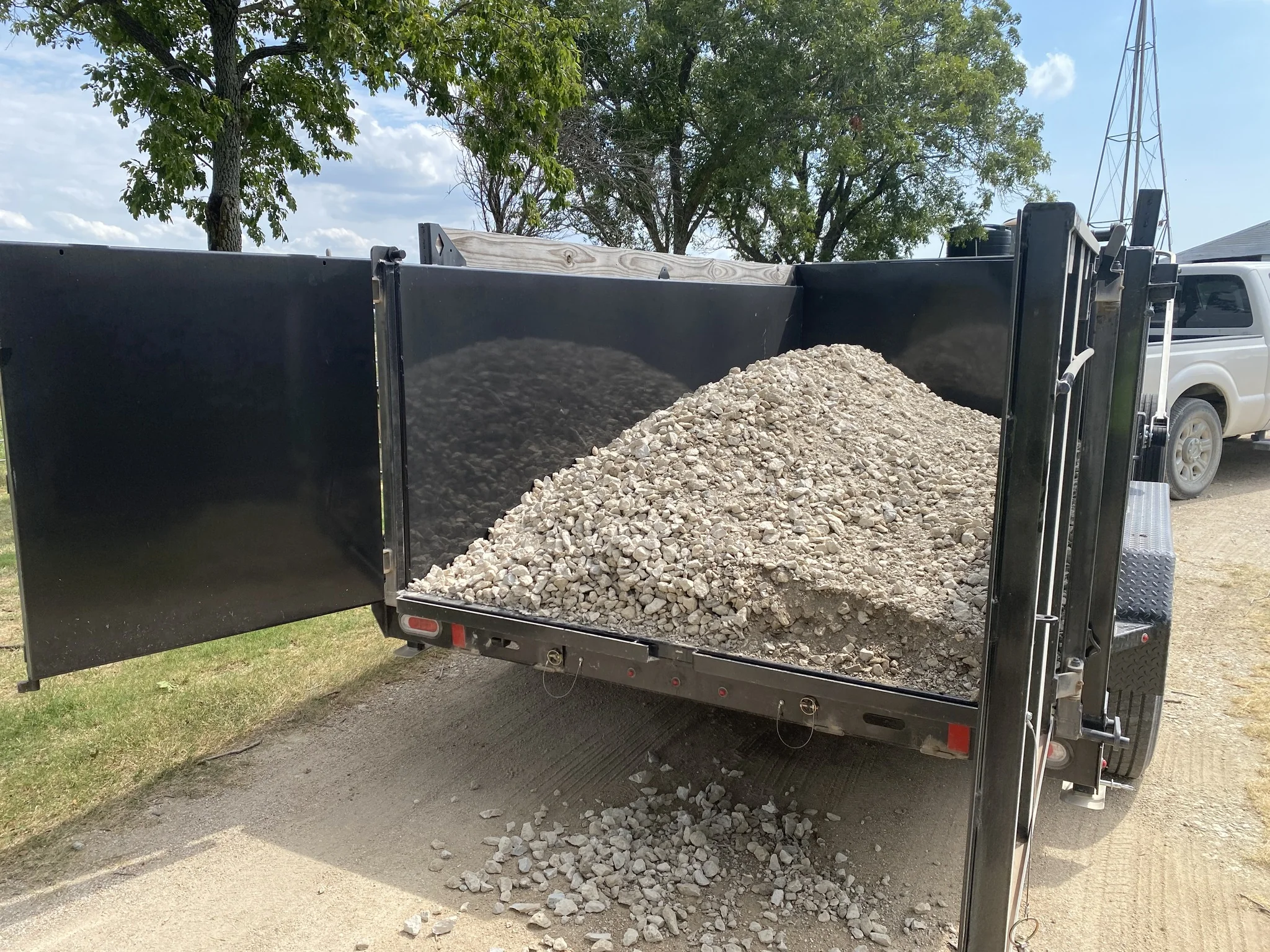 Dump trailer loaded with gravel in Fort Worth TX